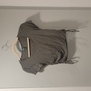 Olive Green Ribbed Crop Top in M by Wild Fable